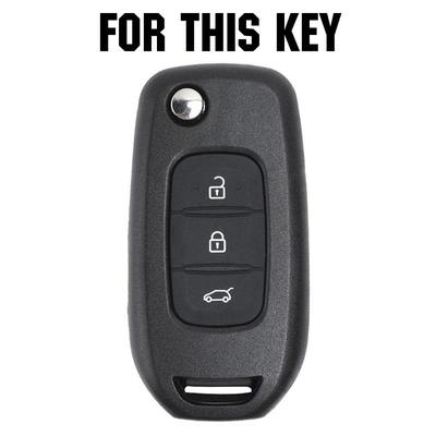 3-Tasten-Silikon-Klappschlüsseletui für Renault Kadjar Captur Symbol Koleos Megane 2016 2017 2018 Keyless Remote Key Cover Shell Skin Holder