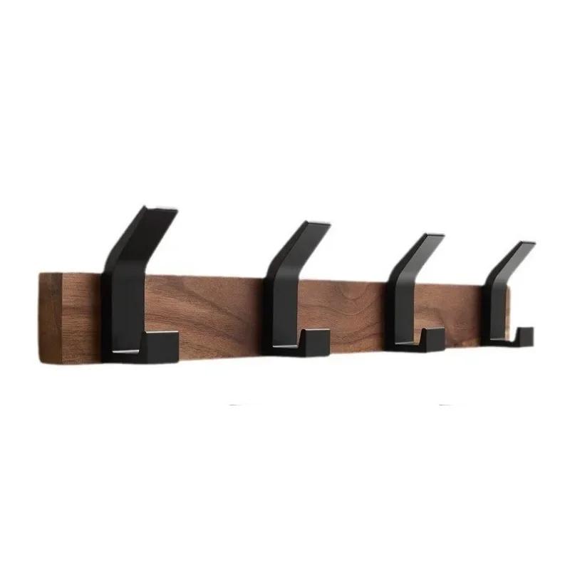 Wooden Clothes Hangers Wall Mounted Beech Clothes Hangers Living Room Brief Clothing Hanger Portable Bedroom Hooks Storage