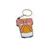 Creative Bow Shaped Keychain Bottle Opener Durable Metal Key Ring Practical Portable Design for Everyday Use and Easy Carrying
