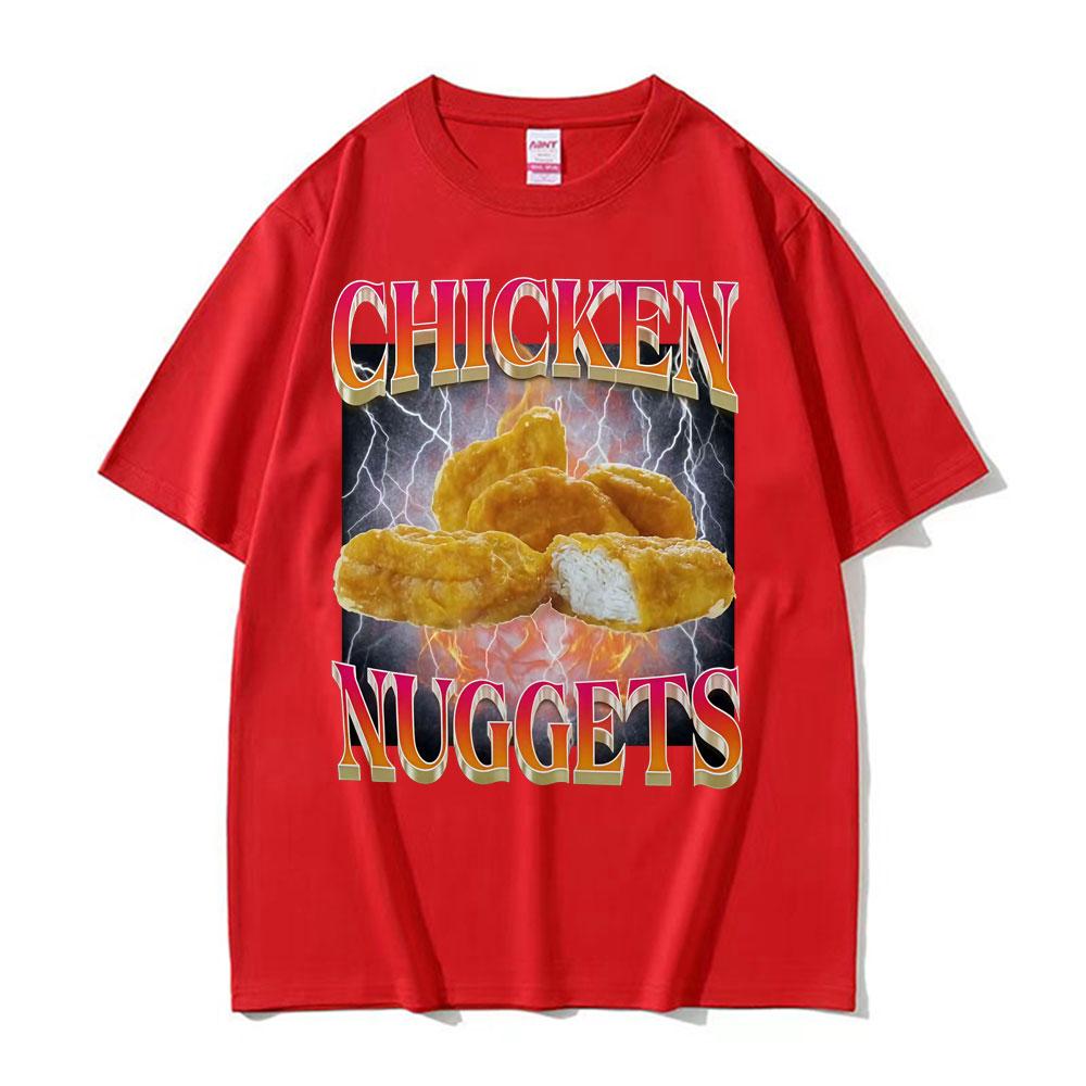 

Funny Chicken Nuggets Vintage Style Meme Graphic T-shirt Women Hip Hop Gothic T Shirt Comfort T-shirts M