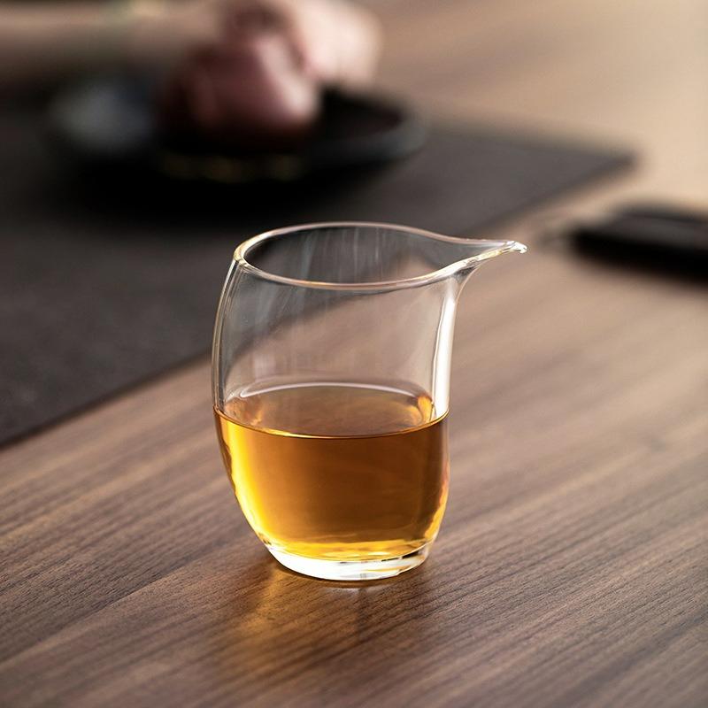 220ml Japanese Heat-resistant Glass Tea Cup Fair Cup Household Cha Hai Transparent Kung Fu Tea Set Teaware Supplies Accessories
