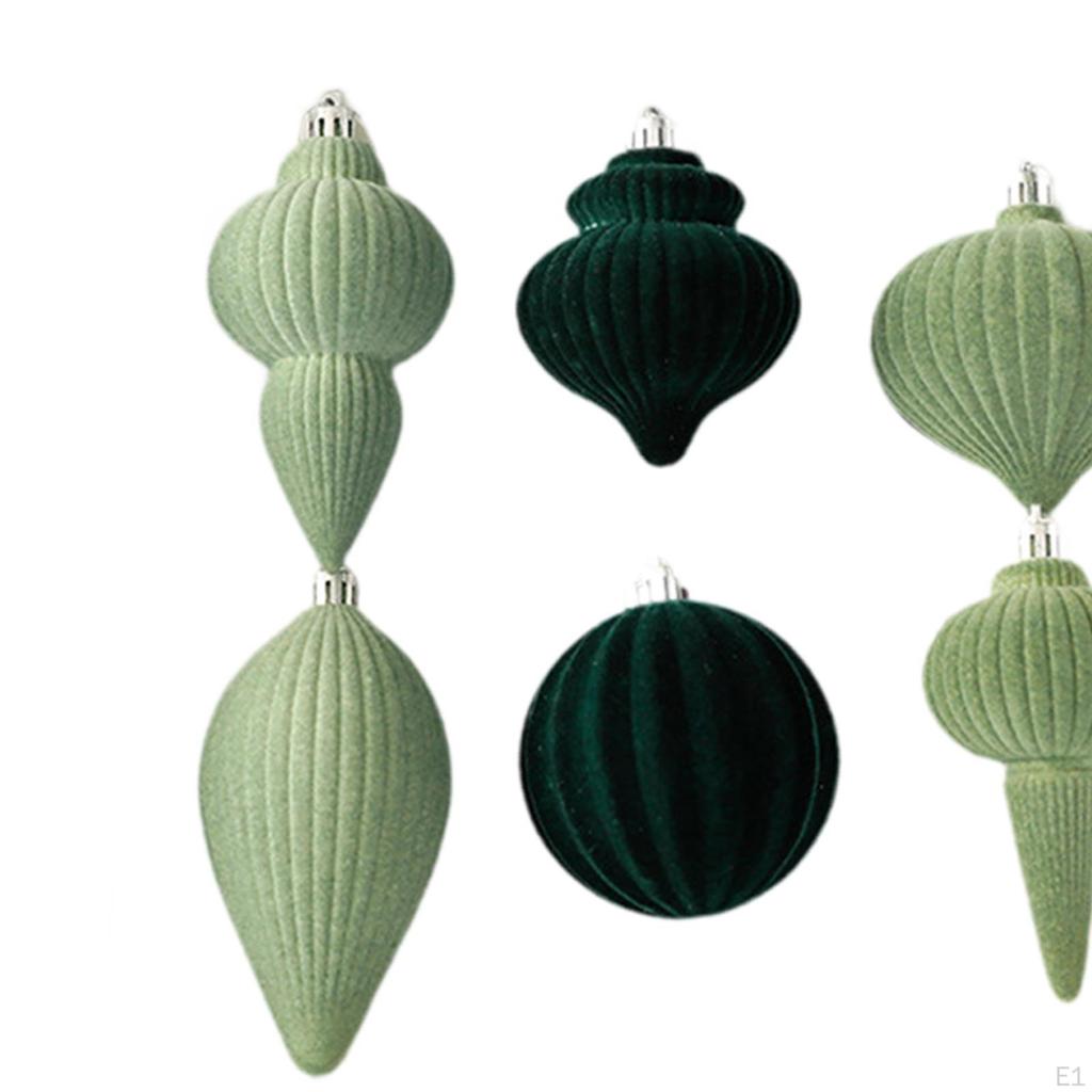 Velvet Christmas Ornaments Set Flocked Hanging Baubles Home Decor,Christmas Tree Decor,Decorative