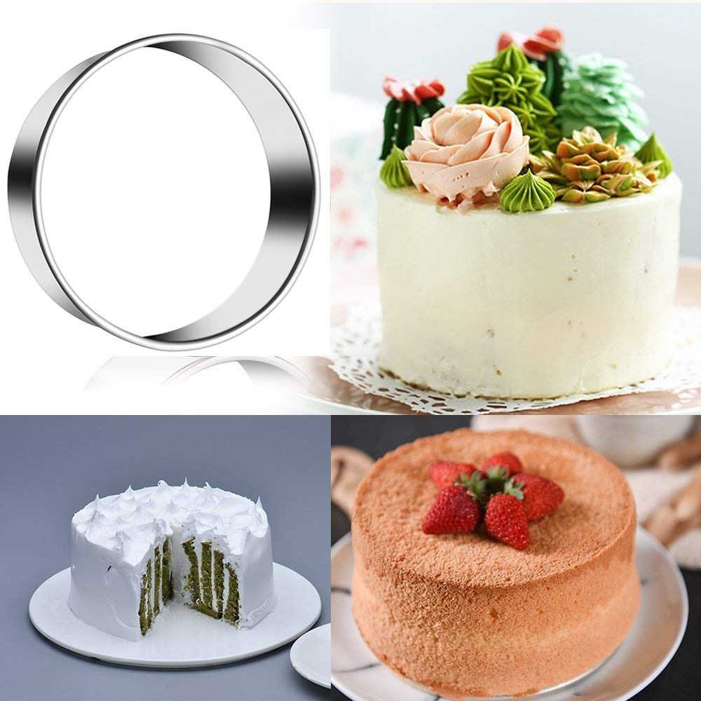 5Pcs Round Dumpling Skin Cutters Stainless Steel Pastry Baking Circle Ring Baking Mould Wonton