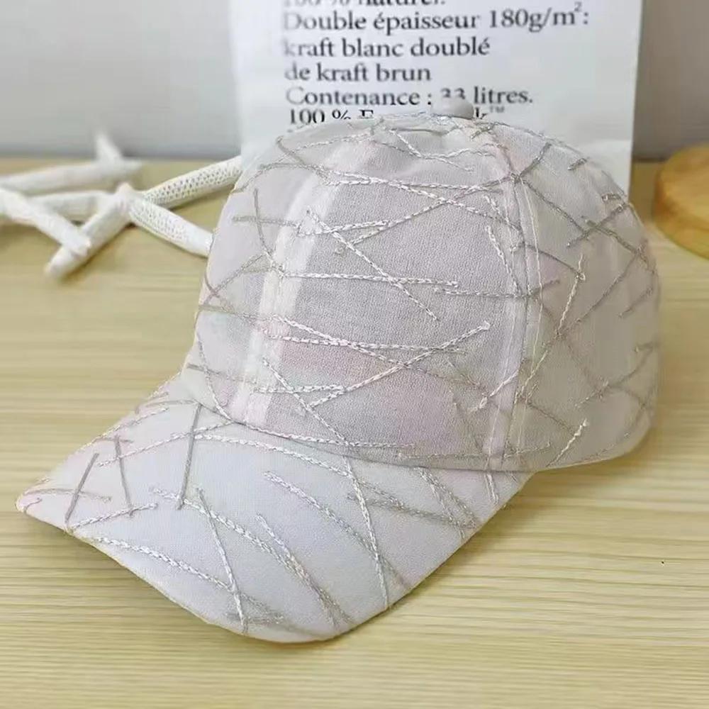 

Breathable Geometric Print Baseball Cap - Adjustable Lightweight Polyester Sun Hat for Men/Women, Spring & Fall Outdoor білий