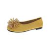 Low Heel Single Shoes Summer New Square Toe Shallow Mouth Rhinestone Flower Soft Sole Non-slip Low-top Shoes