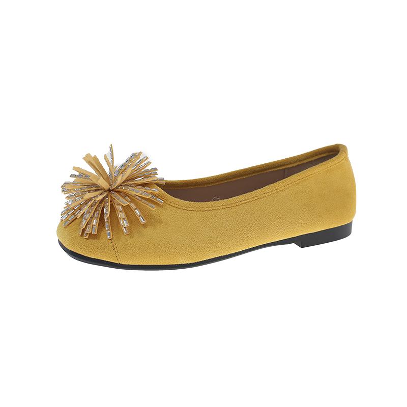 Low Heel Single Shoes Summer New Square Toe Shallow Mouth Rhinestone Flower Soft Sole Non-slip Low-top Shoes