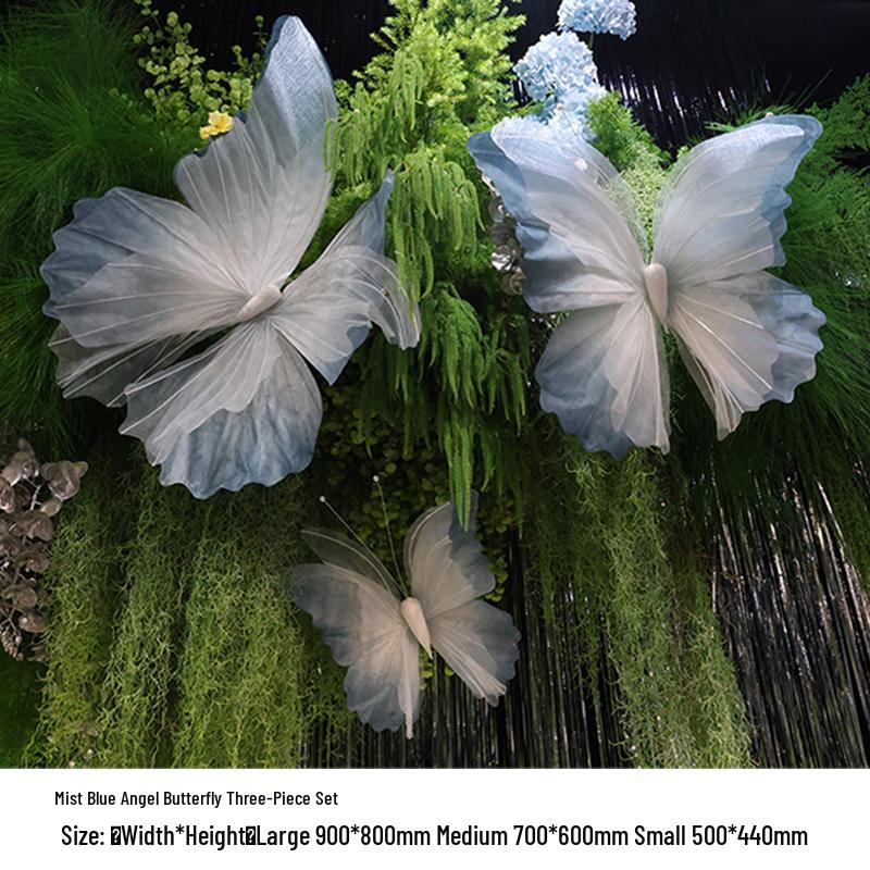 3D Painted Butterfly Wedding Backdrop with Scenery and Props for Photography and Décor