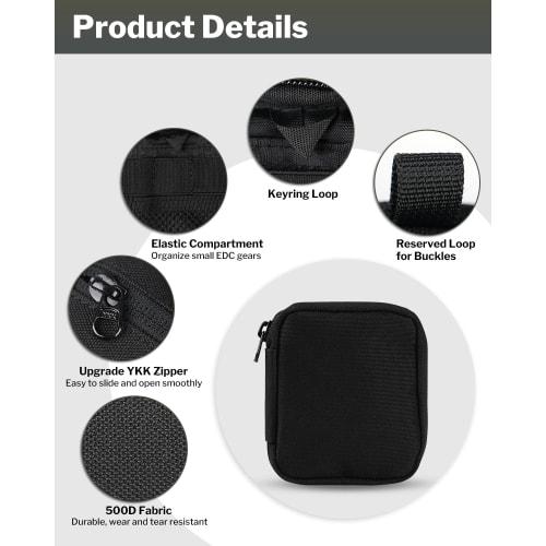 VIPERADE VE34 Small EDC Pouch, Mini EDC Organizer Pouch, Pocket Organizer Pouch EDC Wallet (for Men), Everyday Carry Small EDC Pocket Pouch (VE34-Blac