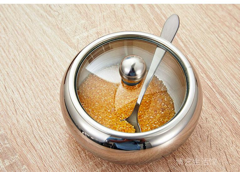 Stainless Steel Spice Jar - 304 Salt & Sugar Container for Kitchen Essentials