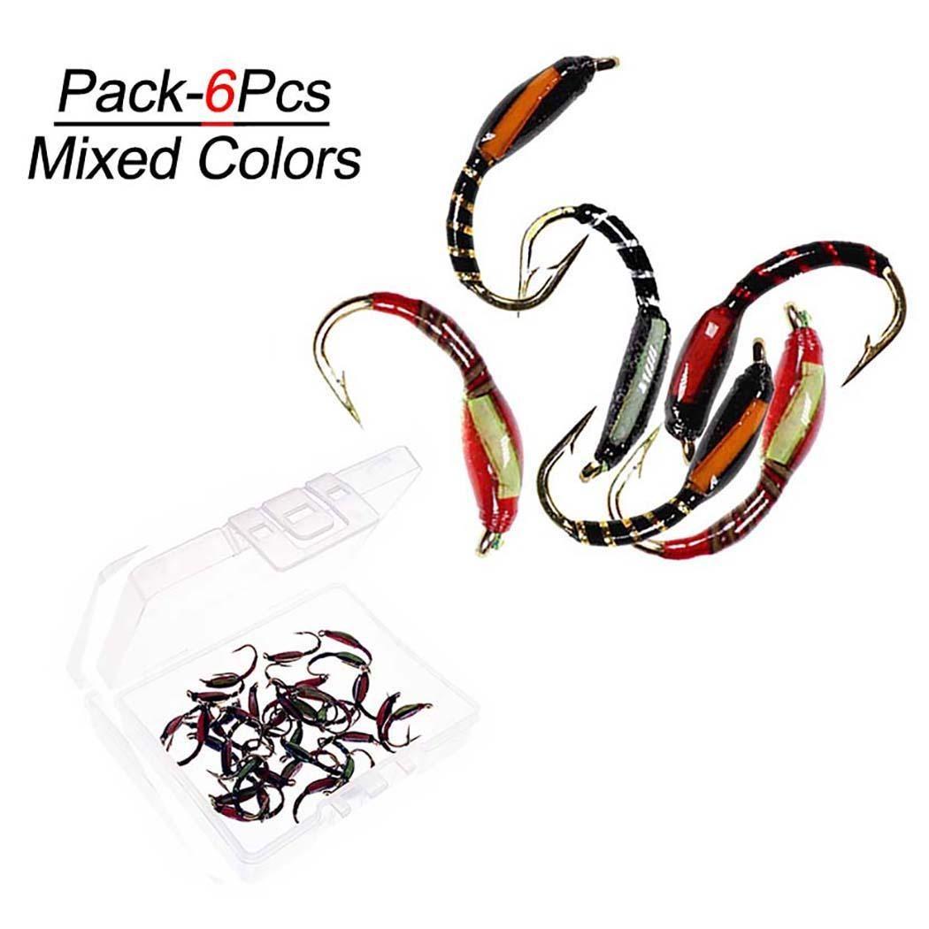 

6/12/18/24 шт./кор. эпоксидный зуммер, мошка, нимфа, нахлыстовый крючок, приманка для рыбалки на форель, наживка, насекомое 6Pcs/Set(No Box)