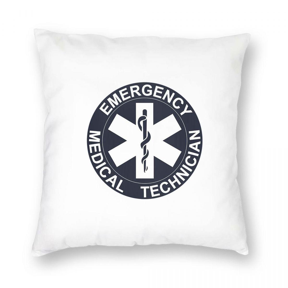 Emt Star Of Life Square Pillowcase Pillow Cover Cushion Throw Pillow for Home Sofa Living Room 12x12Inch