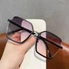 New Oversized Square Metal Half Frame Shades Sunglasses Women Vintage Gradient UV Resistant Sunglasses  Para Hombre