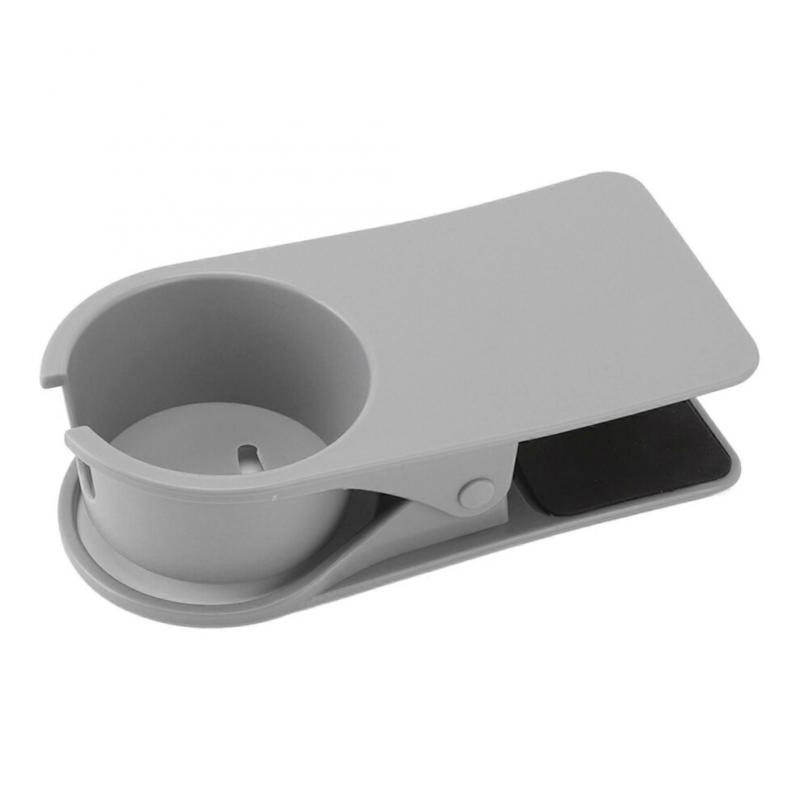 (Grey)Cup Holder Clip Desk Side Glass Mug Bottle Clamp Stand Plastic for Home Office Storage
