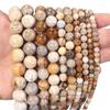 Natural Coral Jade Stone Beads 4 6 8 10 12mm Chrysanthemum Agate Round Spacer Beads For DIY Jewelry Making Bracelets Necklace