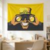 PinSoccer Fans Themed Tapestry Yellow Black Color Block Wall Art Inspirational Poster for Room Bar Decoration