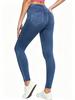 Pantalones de Yoga de Mezclilla de Cintura Alta Europeos y Americanos para Mujer - Control de Barriga, Levantamiento de Glúteos, Adelgazantes con Bolsillos Reales, Perfectos para Deportes al Aire Libre
