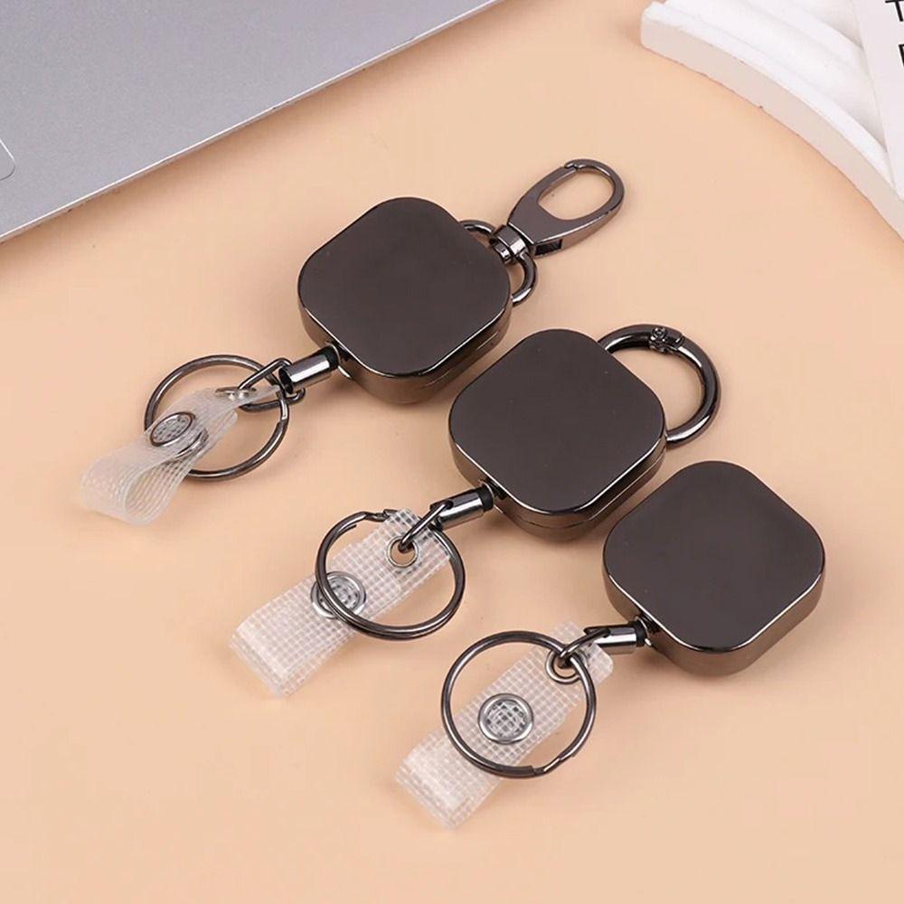 Multi-functional Metal Pull Reel Carabiner Retractable Anti Lost Badge Reel Clip Burglar Chain Organizer Badge Display