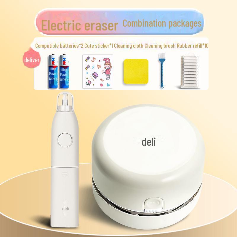 Deli Desktop Vacuum Cleaner for Eraser and Pencil Shavings, Keyboard Dust, and Student Desk Cleaning