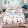 Set cearșaf cu model curcubeu desene animate dormitor set 3 piese pentru băieți și fete adulți super drăguț poliester moale respirabil confortabil anime b