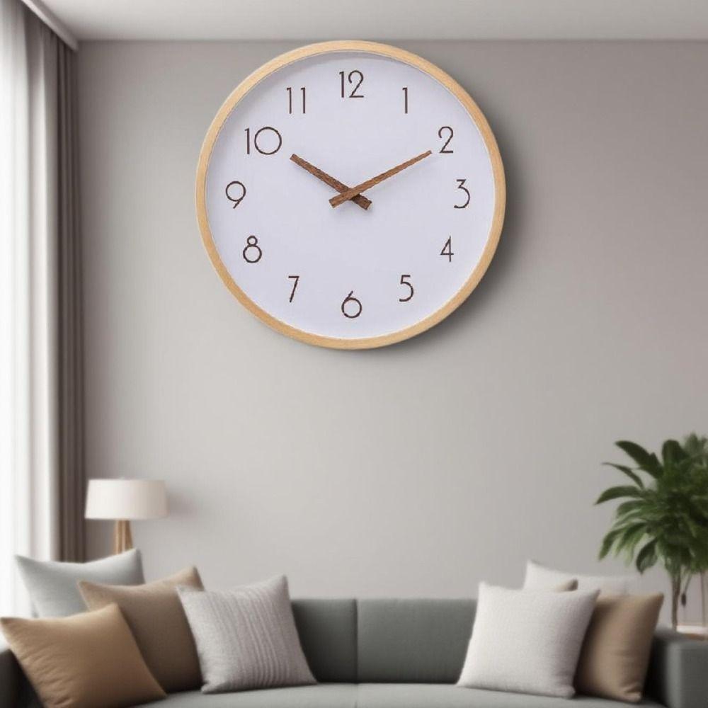 10inch Decorative Wall Clock Nordic Style Silent Scale Clock Wooden Wall Clock  Home Decoration