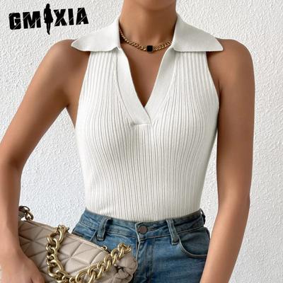 Premium Slim Black with Ice Silk Top Women's Sleeveless Knit Vest