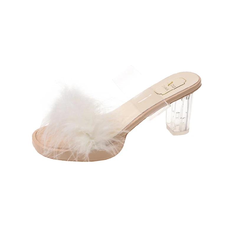 Women's Summer New Luxury Designer High Heel Slippers 2025 Casual Women's Open Toe Down Decorative Women's Shoes Zapatos Mujer