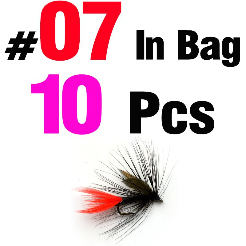 MNFT 10Pcs Various Dry Fly Fishing Lure Trout Salmon Dry Flies Fish Hook Size #6 #10 #12 Nymph Mosquito Lures Fishing Tackle