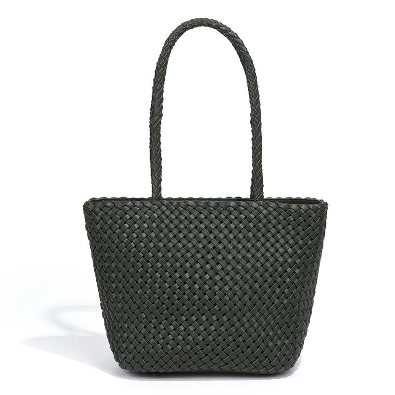 Neuer Gemüsekorb, Damenhandtasche aus echtem Leder, Schulter-Tragetasche, handgeflochtene Tasche, tragbare personalisierte trendige Achseltasche.