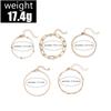 New Combination Bracelet, Stylish and Simple Gold Adjustable 5-piece Set Bracelet Jewelry Direct Sales