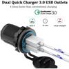 60W Dual QC 3.0 Dual USB Fast Car Charger Socket 12V/24V Waterproof with Switch Auto Car Quckly Charging Adapter Power Outlet