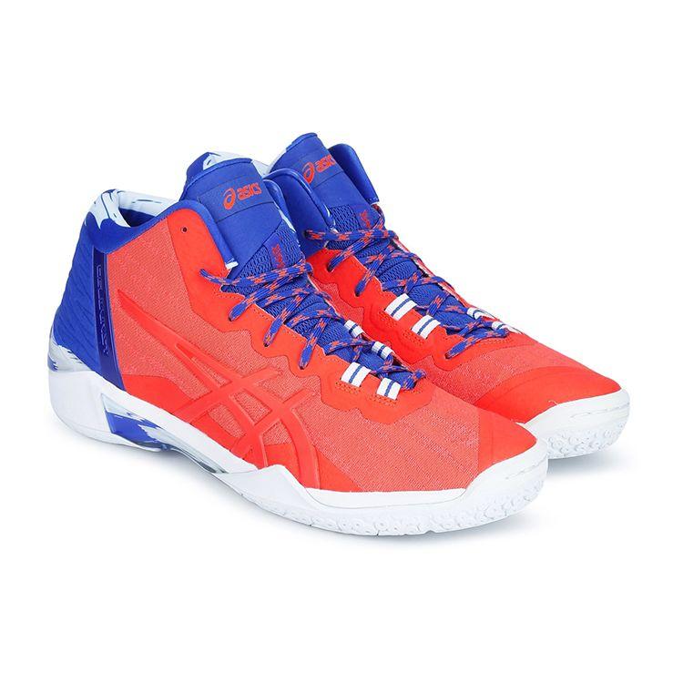 Asics Gel-Burst 23 Kulatá špička Šněrovací Středně vysoké Basketbalové boty Pánské tenisky Oranžová Modrá 1061A018-816