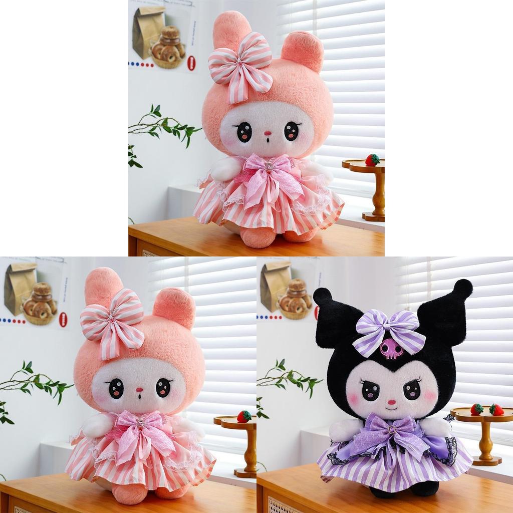 Peluche di Sanrio Kuromi Regalo di Compleanno per Bambina Con Fiocco e Vestito Per Bambini e Collezionisti