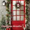 Artificial Christmas Wreath 10 Inch Winter Greenery Wreath with Red Berries And Velvet Bow Front Door Holiday Porch Wall Decor