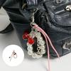 Unique Pearls Cherry Keychain Alloy Love Heart Keyring Multi Functional Purse Charm Daily Fashion Accessories