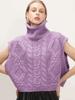 Suéteres de punto con cable para mujer, chaleco informal sin mangas con cuello alto, suéter holgado, tops cortos, prendas de punto cálidas, moda Otoño Invierno