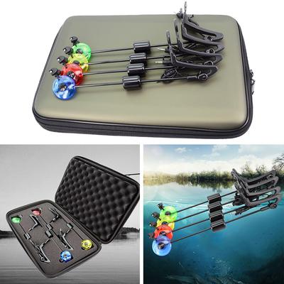 4 stuks karpervissen beetindicator ABS verlichte swingers set LED vissen swing signaalontvanger draagbare karpervisuitrusting