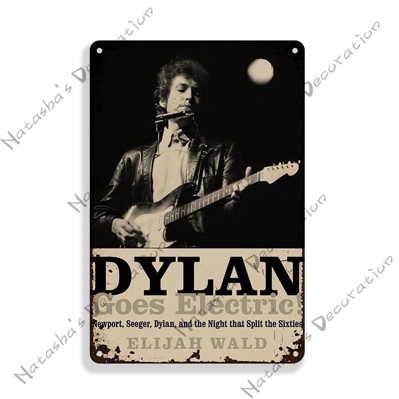 Folk Music Poster Bob Dylan Decorative Sign Rusty Metal Sign Home Bar Cafe Wall Decor Metal Plaque Wall Plate Industrial Decor