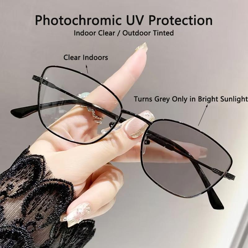 Xiaomi Women Photochromic Anti Blue Light Glasses, Clear to Grey, UV400, Metal Frame, Eyewear