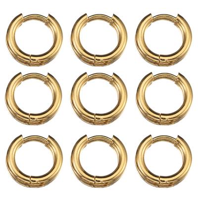 10pcs 8-14mm Stainless Steel Ear Hoop Gold Color Earring for Women Men DIY Jewelry Making Earring Punk Hiphop Piercing Accessory