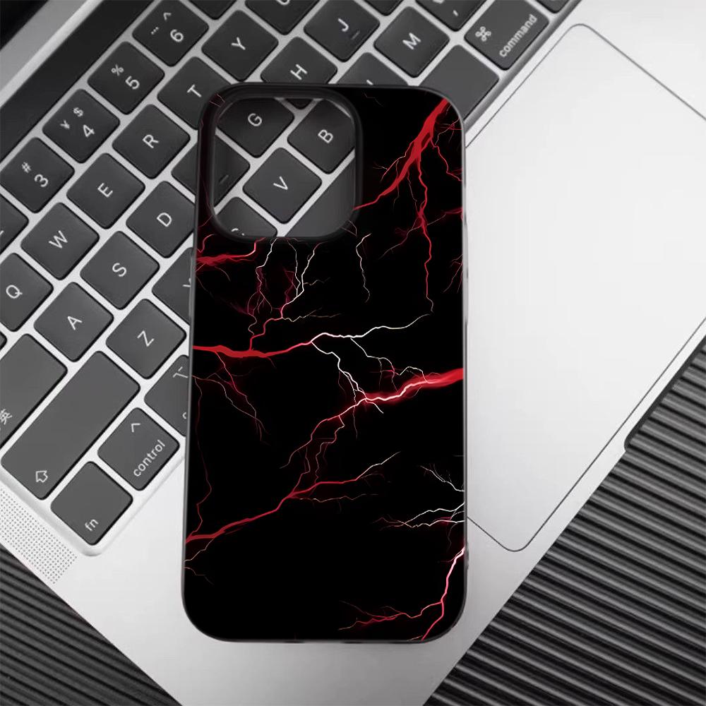 Classic Red Lightning Phone Case For IPhone 11 12 13 Pro 14 15 Plus 16 17 Pro Max 17Air Case Soft Shockproof Clear Cover Case