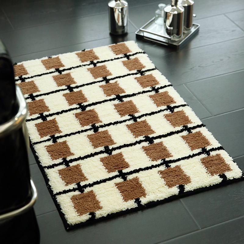 Vintage Style Ultra-Soft Non-Slip Bathroom Mat - Machine Washable Rug for Toilet, Bedroom, or Entrance.