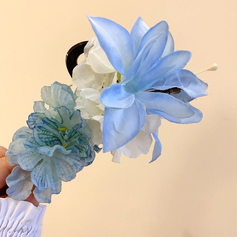 Sweet Floral Shark Clip Elegant Bohemia Barrettes Fashion Simulation Flower Hair Claw  Daily