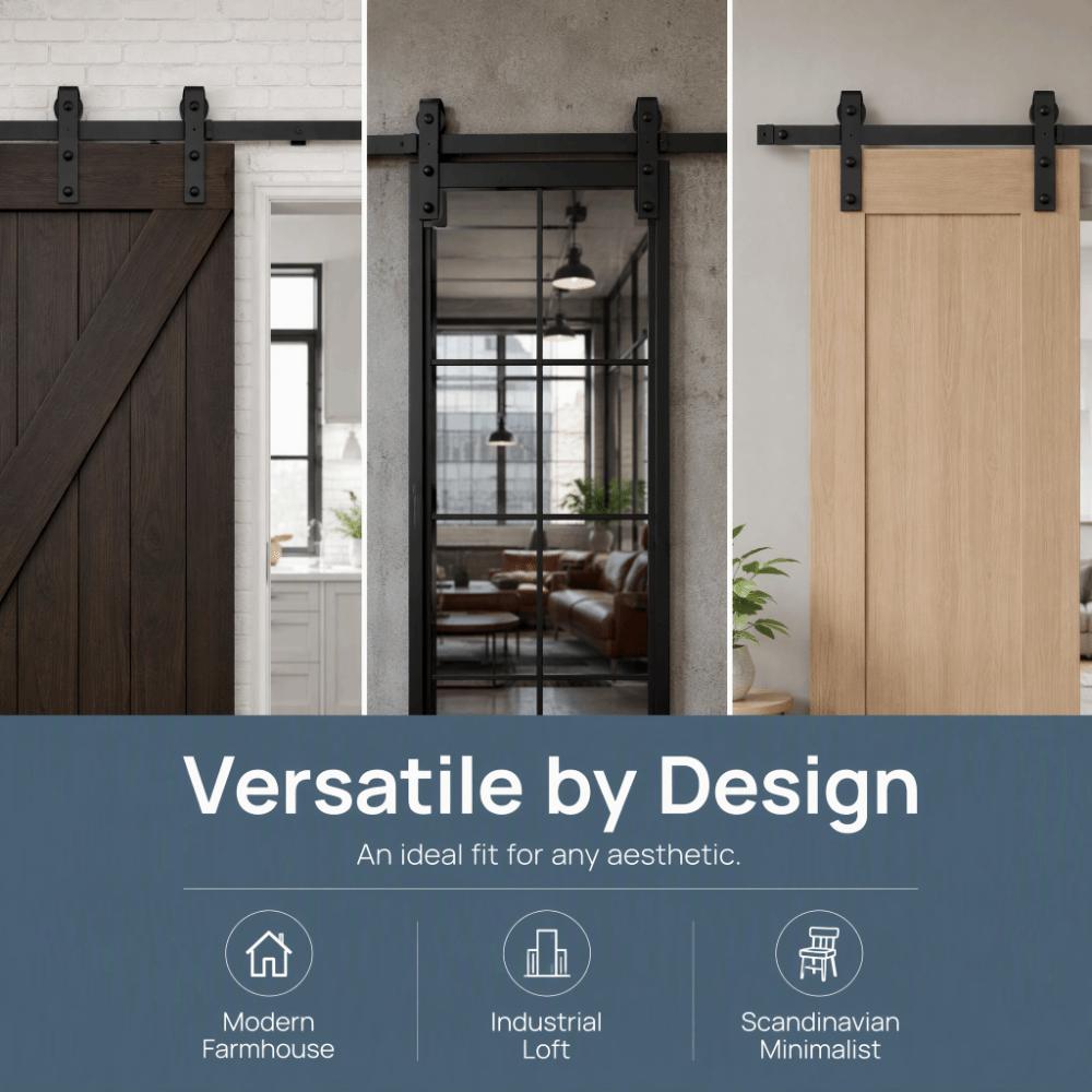 Carbon Steel Barn Door Track Connector Easy Install Sliding Door Hardware Kit TV Wall Mount