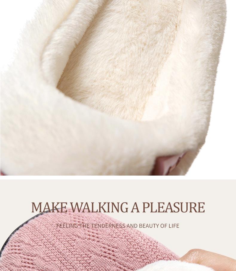 Unisex Thick-Soled Non-Slip Furry Indoor Slippers