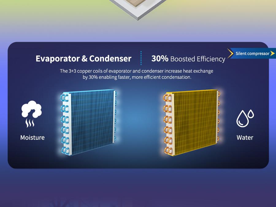 HUMILABS OL12-BD031A Portable dehumidifier - 12 l/day dehumidifier - Laundry drying function - 3 modes - 24H Timer for Home/Basement/Office