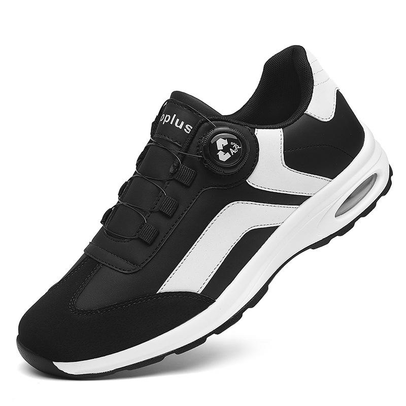 

Men s shoes new spring and autumn youth rotating buckle running shoes free of laces men s low-top casual sports shoes men s 39