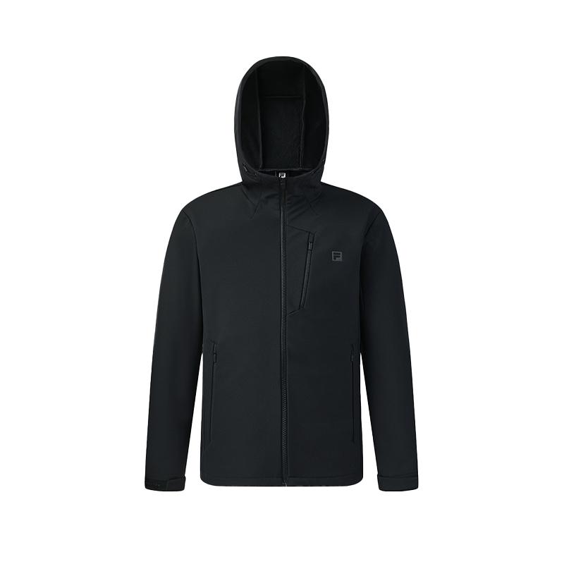 Fila Classic Minimalist Casual Commuter Sports Comfortable Hooded Woven Jacket Men Jacket Deep-Black A61M541709FBK