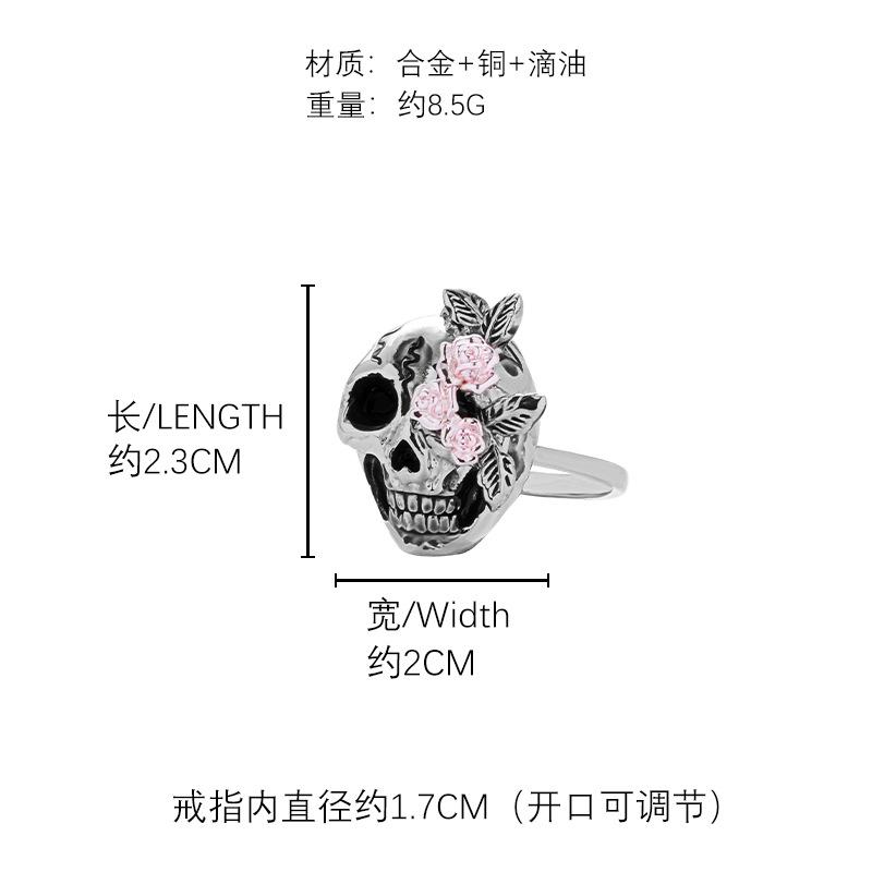 

Hip Hop Punk Style Rose Skull Earrings 925 Silver Needle Diablo Earrings Personality Trend Earrings