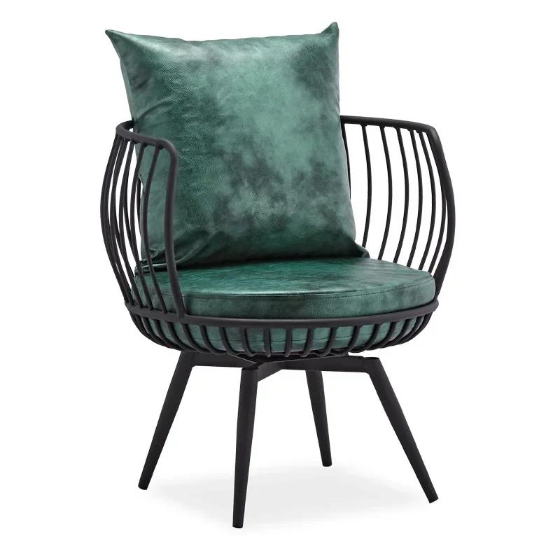 Nordic Living Room Chairs Wrought Iron Sofa Luxury Minimalist Chairs Hair Salon Rest Area Chair Coffee Restaurant Deck Armchair