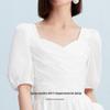 VEROMODA Women's Cotton Blend Pleated Square Neck Long Dress